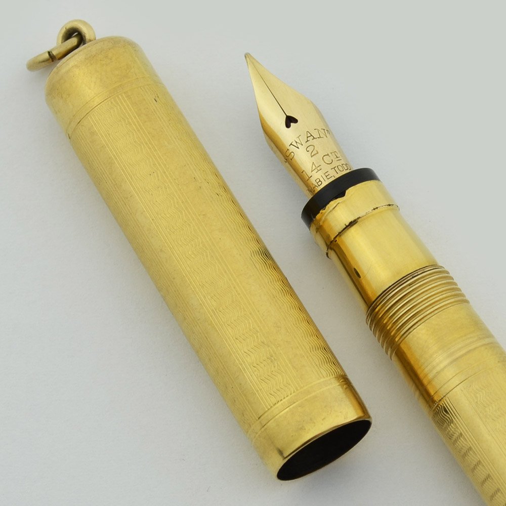 Mabie Todd (USA) Swan Pen Set - Ring Top, Gold Filled, Full Flex